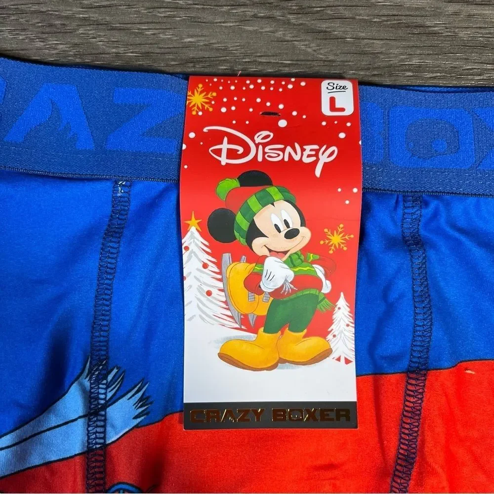 Disney NWT Mickey Mouse Skiing‎ Crazy Boxers Boxer Briefs LARGE